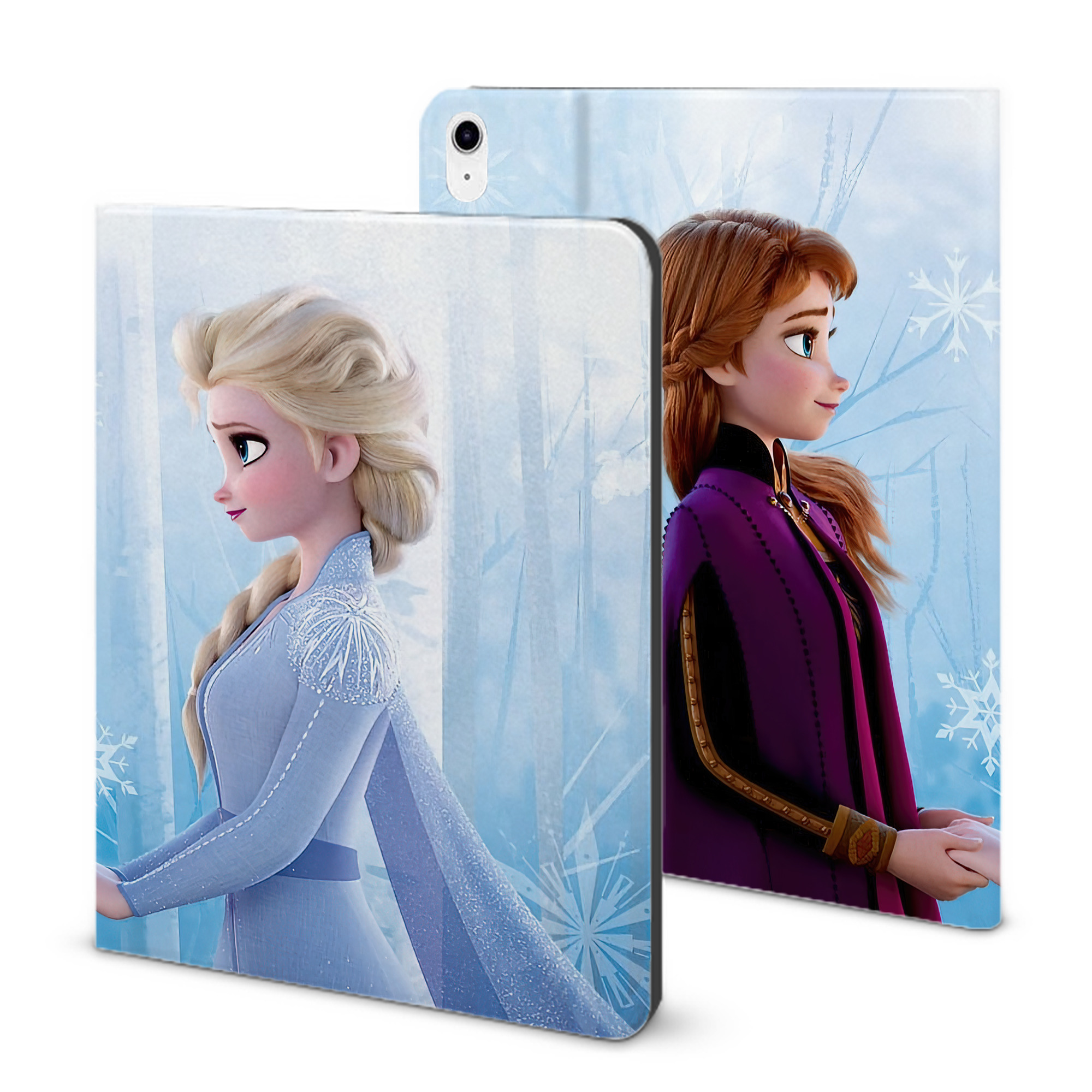 （画像用） アナと雪の女王 アンナ エルサ Frozen Anna Elsa IPad ケース ブック型 PUレザー TPU 耐衝撃 軽量 薄型 ペン収納なし 全面保護 IPad 各モデル対応
